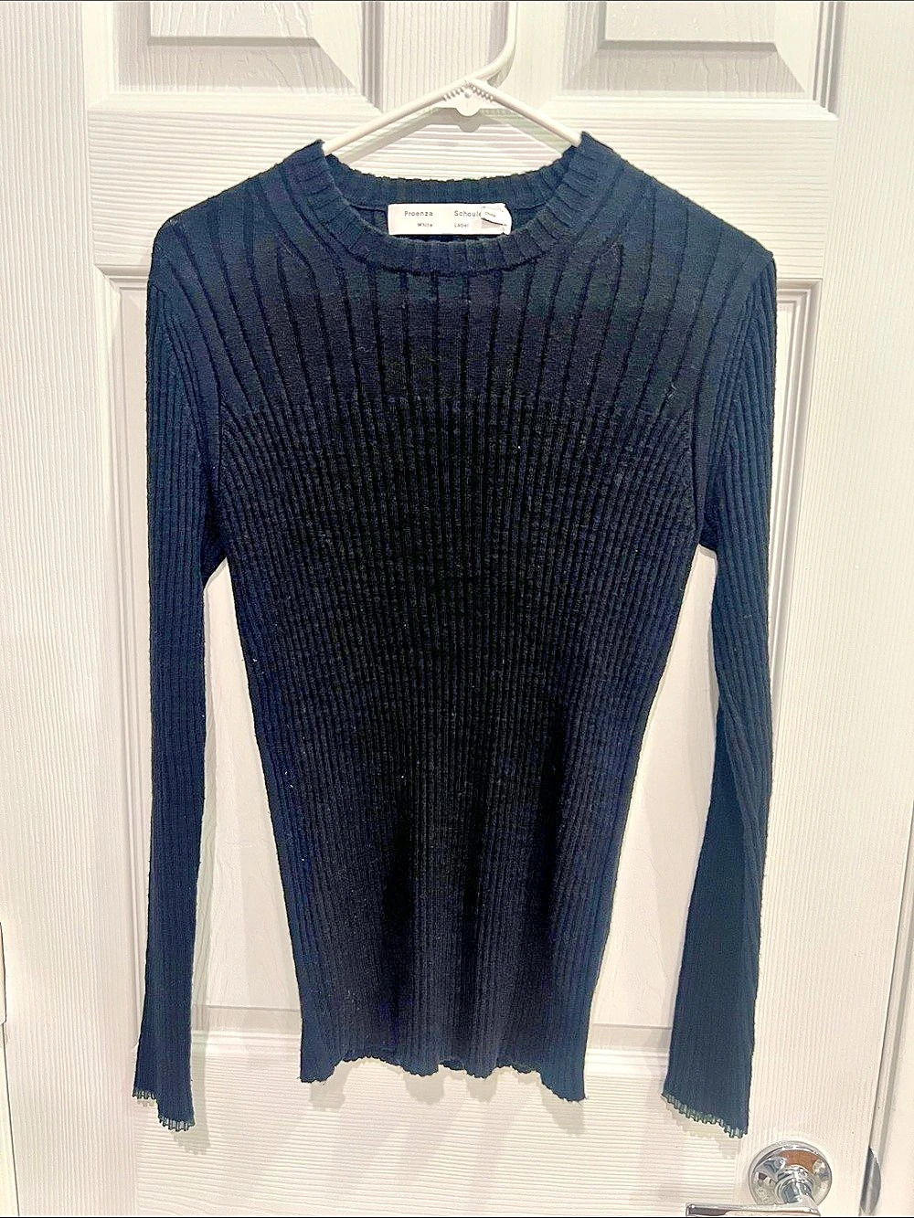 Proenza Schouler Ribbed Sweater in Black Size Medium